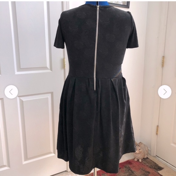 NWT Lularoe Amelia Elegant Black Cherry Rose Embossed A-line Fit & Flare pockets - Picture 8 of 16